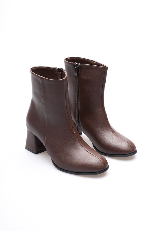 Scarpax Lucinda Kadın Kışlık Acı Kahve Kalın Topuklu Bot